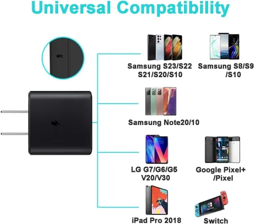 Vista 5 de Samsung 45w USB C Wall Charger Super Fast Charger 10FT Type C Cable[2 Pack] for Samsung Galaxy S23 Ultra Charger Fast Charging /S22