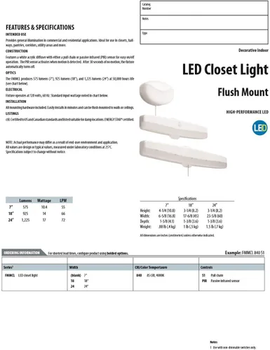 Vista 5 de Lithonia Lighting Luz de techo LED de montaje empotrable de 7 pulgadas con sensor de movimiento, 120 voltios, 10 vatios, clasificada para zonas