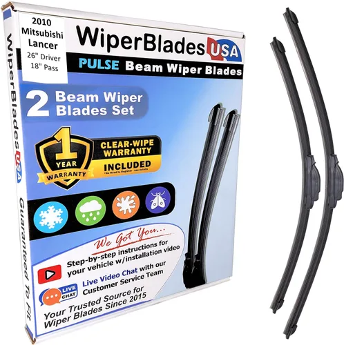 Vista 387 de WiperBladesUSA Juego de limpiaparabrisas con garantía de 1 año compatible con Mitsubishi Montero 1983 (juego de 2) de pulso