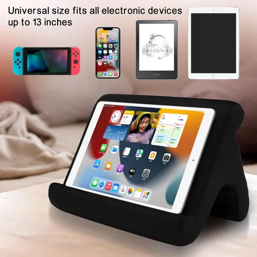 Vista 4 de SAMHOUSING Soporte de almohada para tablet, 3 ángulos de visión, compatible con tabletas, teléfonos y iPad Pro 9.7, 10.5, 12.9 Air Mini 4, Kindle