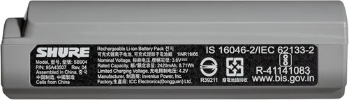 Shure GLX-D+ Dual Band SB904 Batería recargable de iones de litio con hasta 12 horas de tiempo de funcionamiento, compatible con sistemas