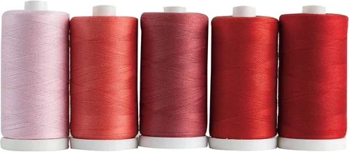 Vista 6 de Connecting Threads Juego de hilos 100% algodón, carretes de 1200 yardas (juego de 5 - Conservas de bayas)