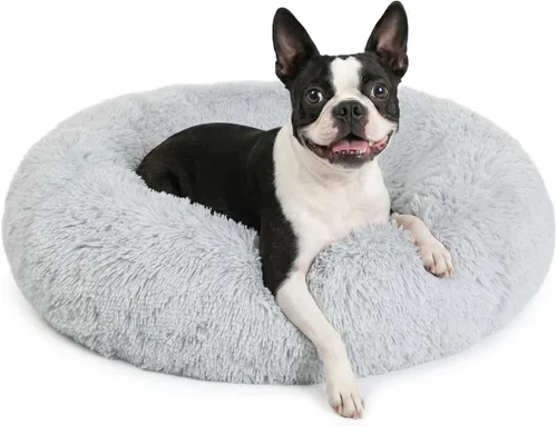 Vista 57 de Cama relajante de 30 pulgadas para perros medianos, color gris oscuro, cama lavable y antiansiedad