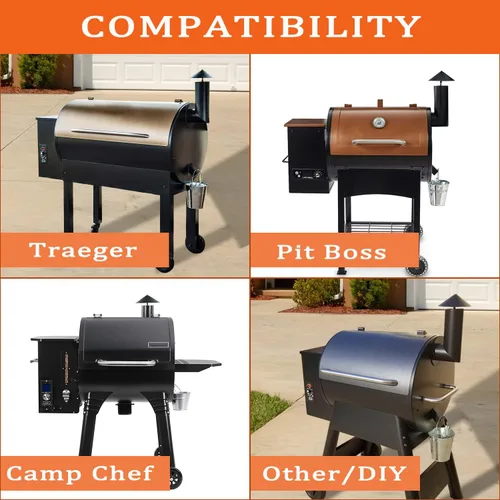 Vista 5 de Chimenea de humo para parrilla, reemplazo para Pit Boss/Traeger/Camp Chef y otras chimeneas de parrilla de pellets