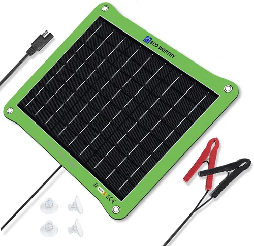 Vista 10 de ECO-WORTHY Cargador de Batería Solar de 12 Voltios Impermeable Portátil Panel Solar de Energía Cargador Solar de Goteo para Batería de Automóvil