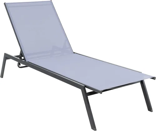 HAPPYGRILL Tumbona para patio, reclinable al aire libre con respaldo ajustable de 6 niveles, tela transpirable y de secado rápido, tumbona ajustable