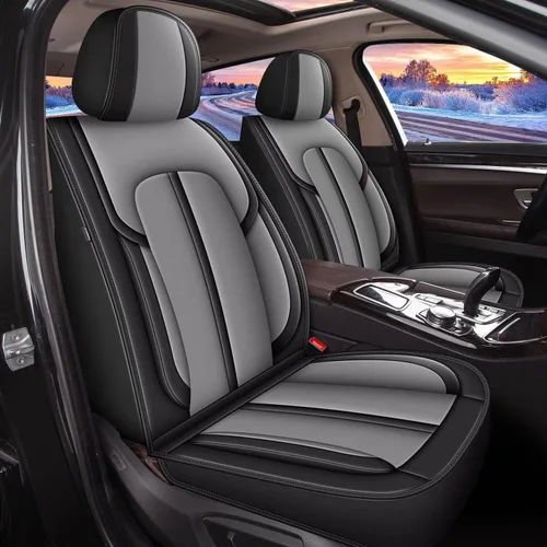 Vista 19 de 2 fundas de asiento delantero para Cadillac XT6 2020-2024 2025, de piel sintética, impermeables, protectores de cojín compatibles con bolsa de aire