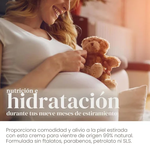 Vista 4 de Crema Burt's Bees Mama Belly para el cuidado de la piel, loción de embarazo con manteca de karité y vitamina E, 99% natural, 6.5 onzas