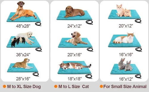 Vista 6 de Almohadilla térmica para mascotas al aire libre para perros y gatos, cama climatizada para gatos totalmente impermeable con termostato integrado