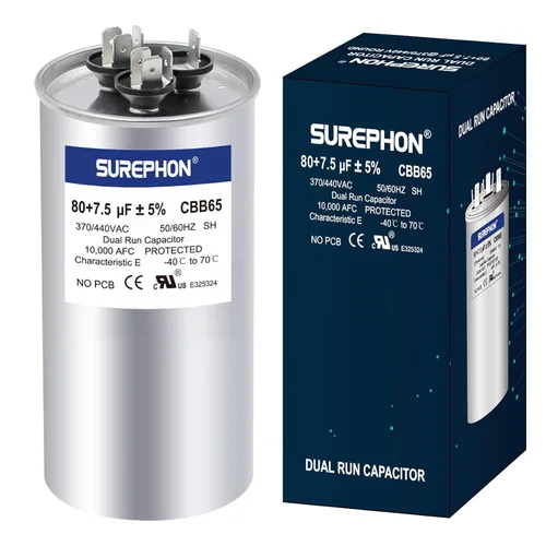 Vista 40 de 40+5 uF 40/5 MFD ±5% 370V/440VAC Condensador de Arranque y Funcionamiento Dual CBB65B Funciona para Motor de Ventilador de Unidad de Aire