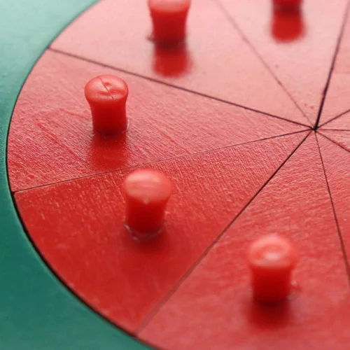 Vista 2 de Mfumyy Montessori - Rompecabezas de madera para fracciones circulares, paquete de 10 unidades, para aprender fracciones, perilla, rompecabezas