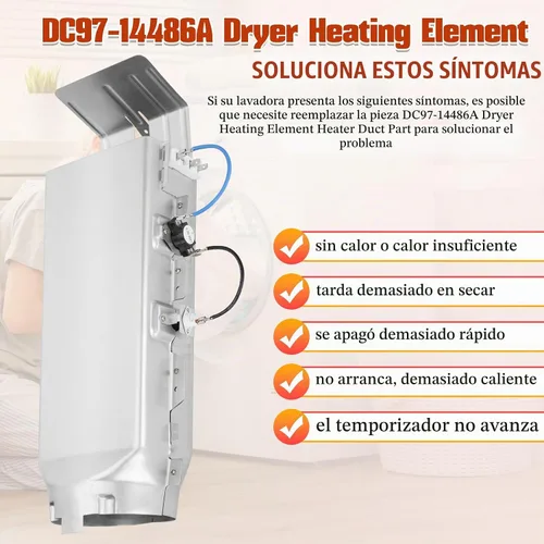 Vista 7 de DC97-14486A Reemplazo del elemento calefactor para secadora Samsung dv40j3000ew/a2 dv45h7000ew/a2 dv42h5000ew/a3 dv42h5200ep/a3 dv42h5200ew/a3