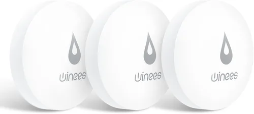Vista 9 de Winees - Detector de agua WiFi, paquete de 3 sensores de agua con notificación por correo electrónico y SMS de alerta de fugas, alarma ajustable