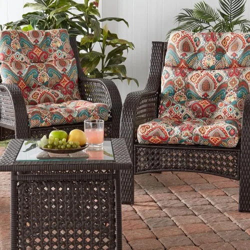 Vista 193 de Greendale Home Fashions Aloha - Cojín para silla de respaldo alto para exteriores de 44 x 22 pulgadas