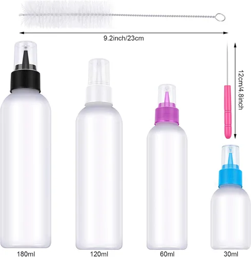 Vista 2 de Patelai El juego de 12 botellas de glaseado de galletas incluye botellas exprimibles para decoración de pasteles y agujas para remover azúcar, 1