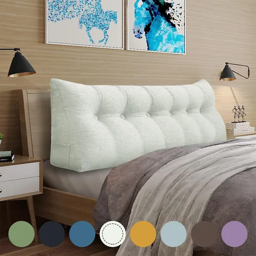 Vista 57 de WOWMAX - Almohada grande triangular con respaldo para cabecera, almohada de posicionamiento para lectura en forma de cuña, con funda extraíble