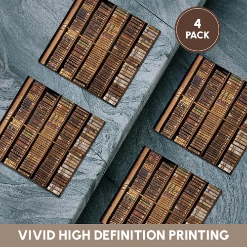 Vista 6 de 3dRose France, Corsica, Books, Ajaccio Municipal Library - EU09 SSM0025 - Scott T. Smith Set of 4 Ceramic Tile Coasters