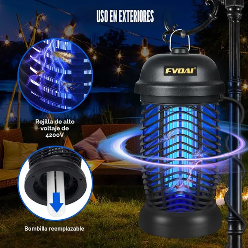 Vista 3 de Exterminador de insectos Fvoai, mosquitero electrónico para exteriores e interiores, trampa que atrae plagas, para patio