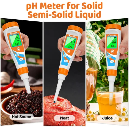 Vista 3 de UIUZMAR Medidor de pH inteligente para alimentos Kit de prueba de pH para masa madre y masa de pan Sensor de lanza profesional Probador de alimentos