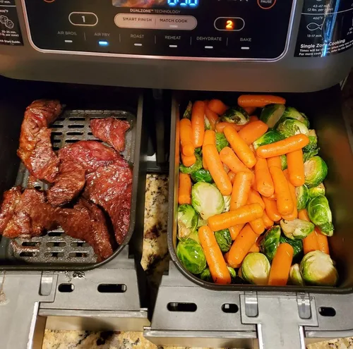 Vista 4 de Cesta de repuesto para freidora de aire compatible con Ninja DZ201 DZ100, cesta para freidora de aire, antiadherente