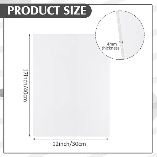 Vista 2 de Patelai 4 Piezas Láminas de Plástico Corrugado de 12 x 17 Pulgadas Tablero de Póster Corrugado 4mm de Grosor Láminas de Tablero en Blanco