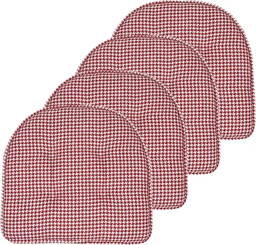 Vista 42 de Sweet Home Collection - Cojín de asiento de espuma viscoelástica y respaldo de caucho antideslizante con capitoné para silla, cojín en U, 17x16 Gris