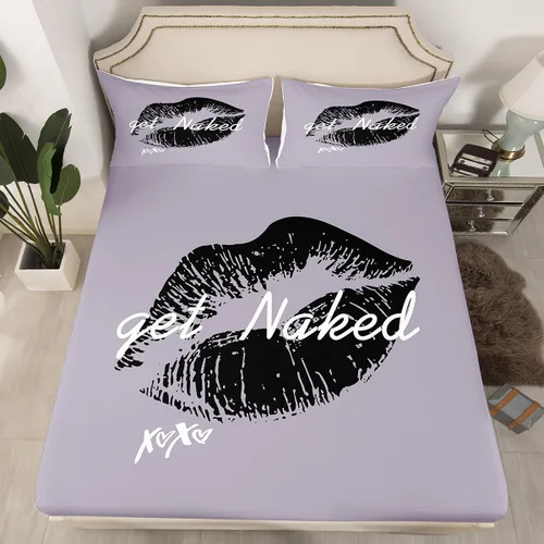 Vista 33 de Feelyou Leopard Print Lips Fitted Sheet Twin Size for Kids Boys Girls Cheetah Print Bed Sheets Set 16" Deep Pocket Soft Breathable Microfiber