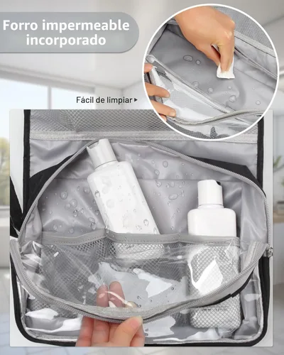 Vista 8 de Relavel Neceser colgante para viajar, 01 Negro, L