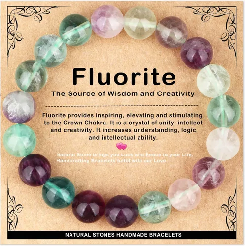 Vista 40 de AD Beads 4mm6mm8mm10mm Handmade Bracelet - Natural Gemstone for Peace and Tranquility - Meditation, Yoga, Healing and Energy Gift for Unisex