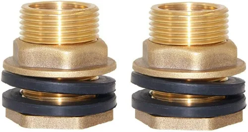 Vista 9 de Joywayus 1" macho y sin hembra interior de latón macizo conector de tanque de agua accesorio de tanque de mamparo con anillo de goma estabilizador