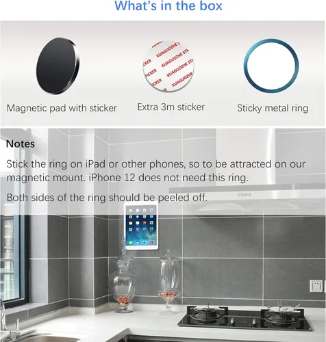 Vista 6 de Kuaguozhe Soporte magnético adhesivo de pared para funda Magsafe/Magsafe Wallet/iPhone 15 14 13 12 Pro Max Plus Mini, soporte de pared adhesivo