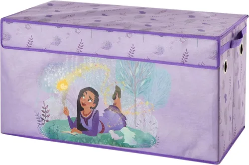 Vista 7 de Idea Nuova Baby Shark - Baúl plegable para almacenamiento de juguetes de niños, duradero, con tapa