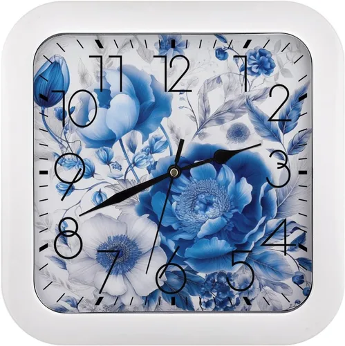 Vista 13 de 10" Square Modern Wall Clock,American Flag Skull Print Kitchen Clocks Wall Battery Operated,Silent Non Ticking Unique Funny Cute Wall Clock for