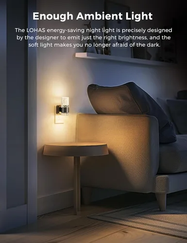 Vista 57 de L LOHAS LED Luz nocturna, paquete de 2 luces nocturnas de burbujas de 3000 K enchufables a la pared, luces nocturnas acrílicas con sensor de luz