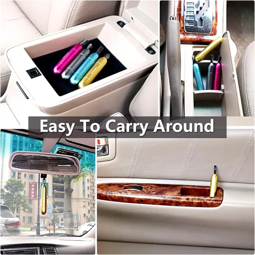 Vista 5 de Paquete de 4 Martillos de Seguridad para Automóvil Rompeventanas y Cortador de Cinturón de Seguridad, Herramienta Multifunción de Escape