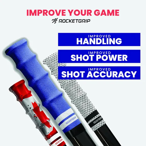 Vista 2 de ROCKETGRIP Hockey Stick Replacement Grip – Hockey Stick Tape Alternative for Ice Hockey – Long-Lasting, Easy to Install, for Adults & Kids