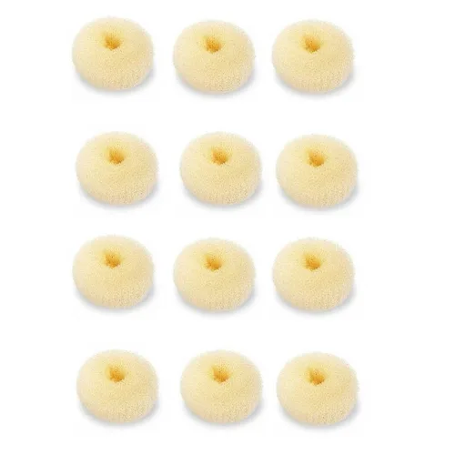 SQULIGT Juego de 12 piezas para hacer moños para el cabello, para niñas y mujeres, herramienta de dona para cabello corto y fino (tamaño S/2.3 Beige