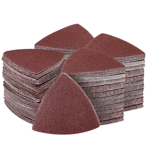 Vista 12 de 4 paquetes de almohadillas de lijado oscilante triangular – 3-1/8 pulgadas de gancho y bucle, accesorio de lijado multiherramienta para carpintería