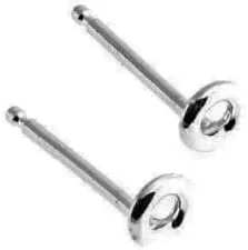 Vista 2 de Aretes de plata de ley con forma de disco martillado, aretes de disco redondos planos, joyería hipoalergénica