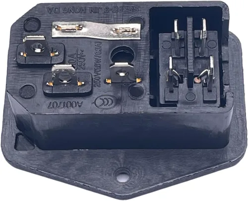 Vista 3 de CESS Enchufe de alimentación de CA con interruptor, fusible y lámpara, montaje en chasis/panel - toma de corriente alterna y fusible y swtich