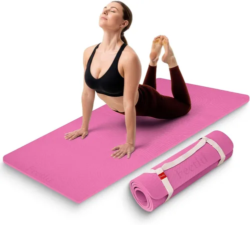 Vista 9 de Extra Thick 12mm Exercise Mat – Non-Slip, Joint-Friendly & Cushioned Fitness Mat for Yoga, Pilates & Floor Workouts – Durable, Supportive & Includes
