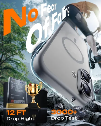 Vista 153 de TOCOL Funda para iPhone 11, compatible con Magsafe, protección completa de cámara, imanes integrados, protección contra caídas, funda translúcida