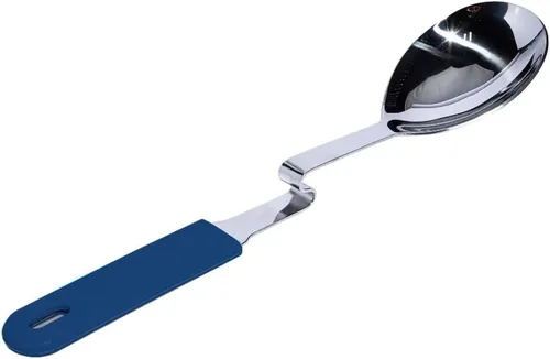 Vista 14 de Souper Cubes + Lori Greiner Cucharón de sopa sin desorden de acero inoxidable con mango de silicona - Cucharón de sopa de metal con diseño sin