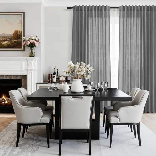 Vista 159 de Aersas Aqua Green Linen Curtains 84 Inches Long 2 Panels Set Back Tab Rod Pocket Living Room Curtain Farmhouse Rustic Light Filtering Hook Drapes