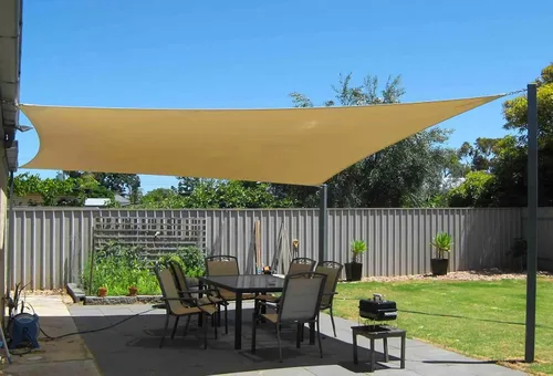 Vista 13 de Toldo rectangular con dosel para patio, 6 pies x 8 pies, de tela para sombra en exteriores - Protección solar para pérgola, patio trasero, jardín
