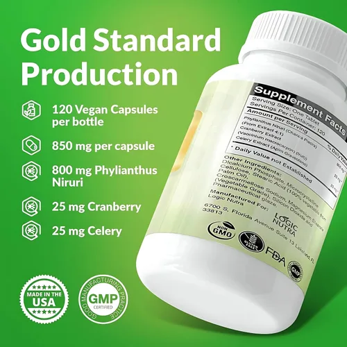 Vista 7 de Chanca Piedra - Rompe piedras de riñón 120 comprimidos de 800 mg - Máxima fuerza para limpieza de vesícula biliar y urinaria con Phyllantus Niruri