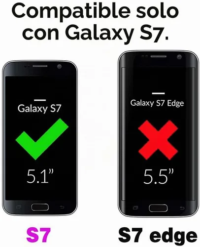 Funda de teléfono para Samsung Galaxy S7 con protector de pantalla de vidrio templado y accesorios para celda, resistente, de doble capa, cuerpo de Asuwish