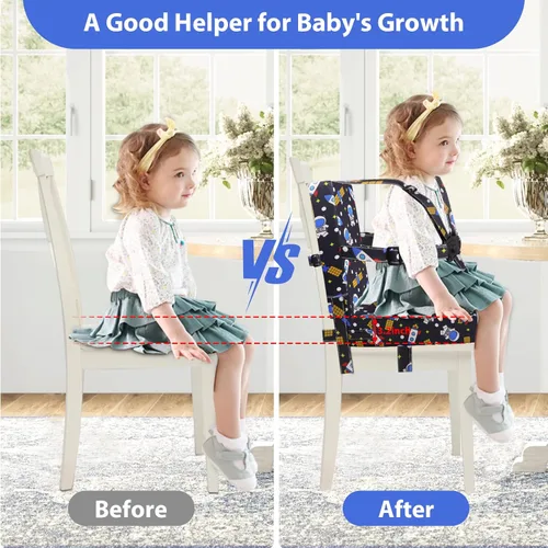 Vista 2 de Asiento elevador para niños pequeños para mesa de comedor, hebilla de seguridad ajustable, asiento elevador para niños con respaldo, PU impermeable