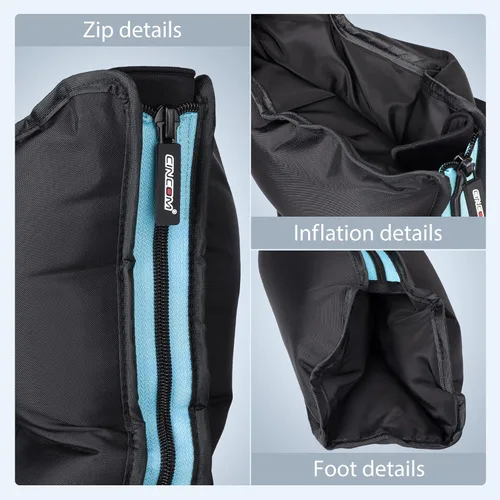 Vista 6 de CINCOM Masajeador de piernas con calor y compresión, botas de compresión de aire para recuperación de piernas, pantorrillas y pies, alivio del edema