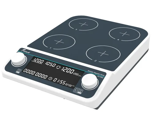 JOANLAB Agitador Magnético Multi Posición Digital 4x500ml Placa Multi Agitador Laboratorio Agitador Magnético Mezclador 50-1500rpm | con Función de
